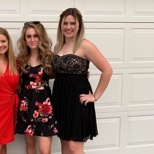 Black and Tan Jeweled Top Short Dress